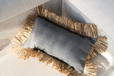 De Cotton Bonita Kussenhoes - Zwart Naturel - 30x50 by Bazar Bizar Antwerp