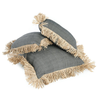 De Cotton Bonita Kussenhoes - Zwart Naturel - 30x50 by Bazar Bizar Antwerp