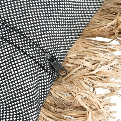 De Cotton Bonita Kussenhoes - Zwart Naturel - 40x40 by Bazar Bizar Antwerp