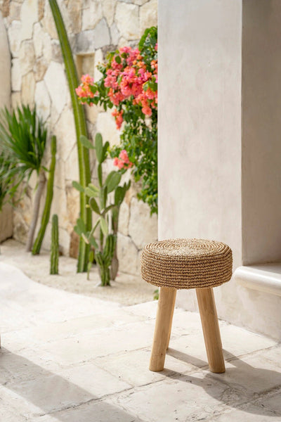 De Raffia Kruk - Naturel by Bazar Bizar Antwerp