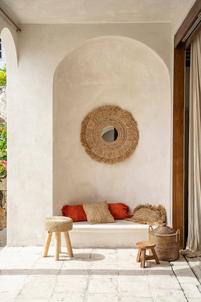 De Raffia Kruk - Naturel by Bazar Bizar Antwerp