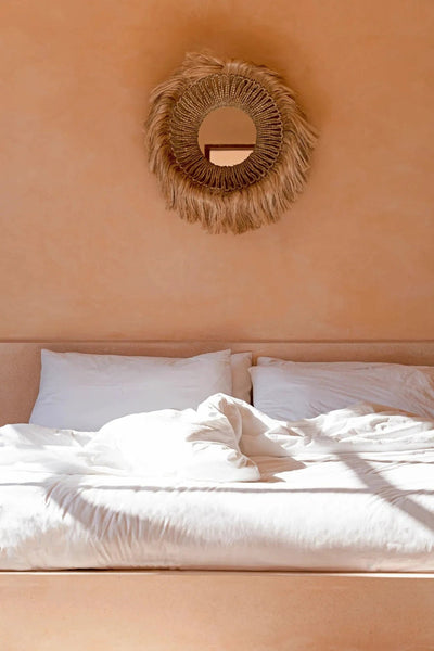 De Abaca Solomon Spiegel - Naturel by Bazar Bizar Antwerp