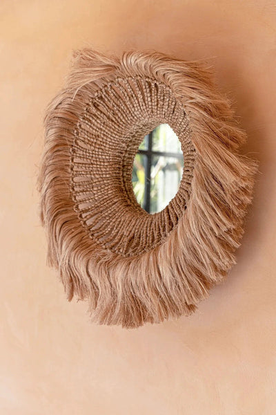 De Abaca Solomon Spiegel - Naturel by Bazar Bizar Antwerp