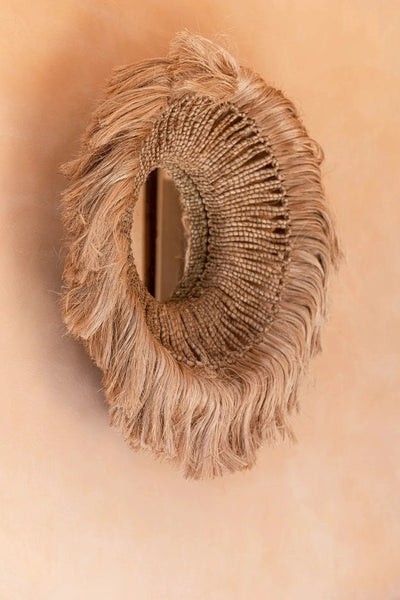 De Abaca Solomon Spiegel - Naturel by Bazar Bizar Antwerp