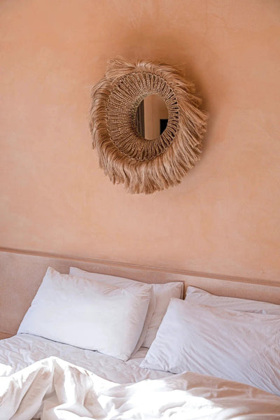De Abaca Solomon Spiegel - Naturel by Bazar Bizar Antwerp