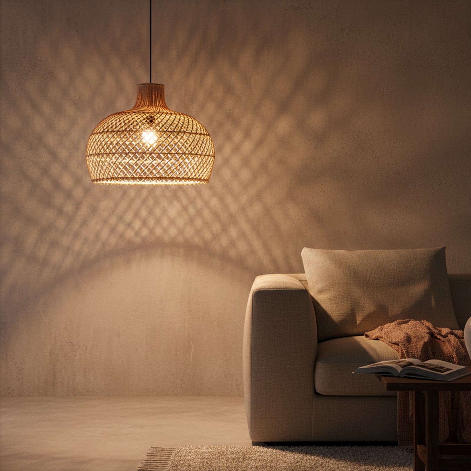 Hanglamp Maze rotan naturel