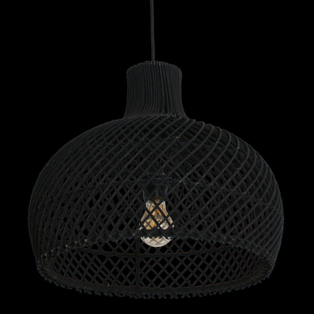 Hanglamp Maze rotan zwart