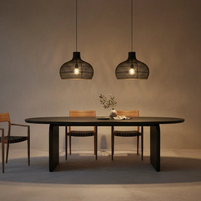 Hanglamp Maze rotan zwart by Raw Materials Amsterdam