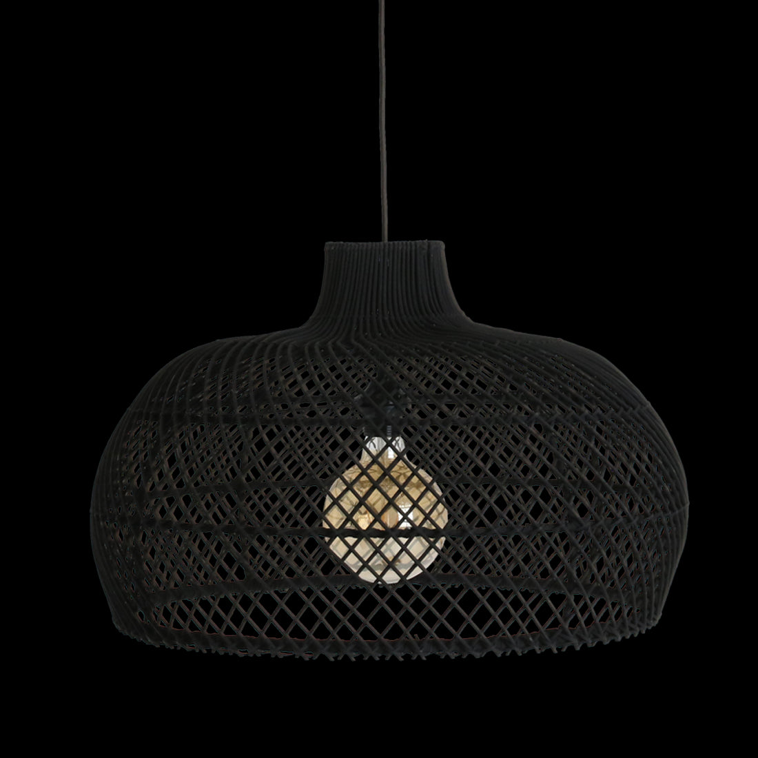 Hanglamp Maze rotan zwart