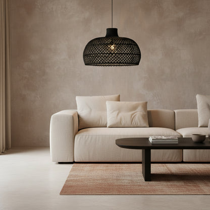 Hanglamp Maze rotan zwart