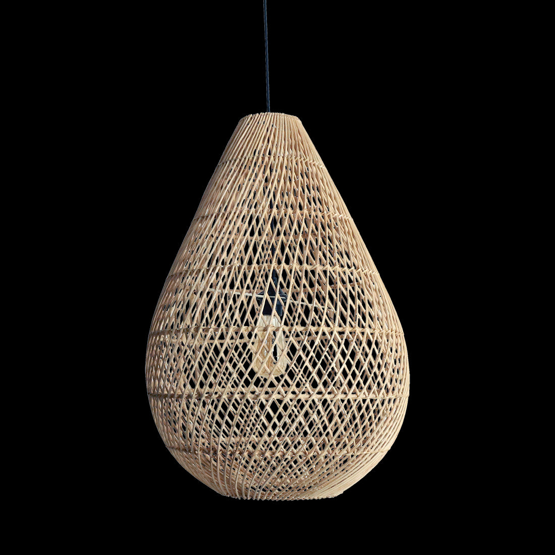 Hanglamp Maze druppel rotan naturel