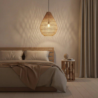 Hanglamp Maze druppel rotan naturel by Raw Materials Amsterdam