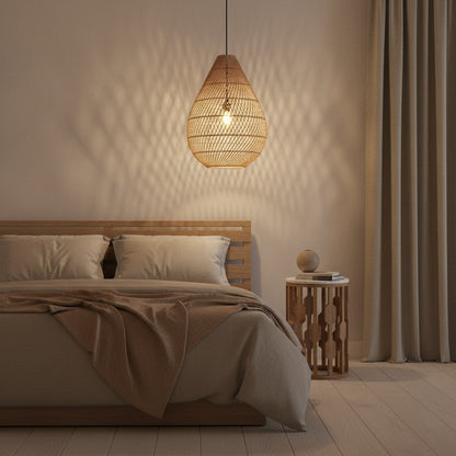 Hanglamp Maze druppel rotan naturel