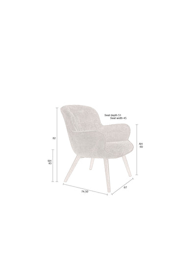 Fauteuil Lenn Plum by Dutchbone