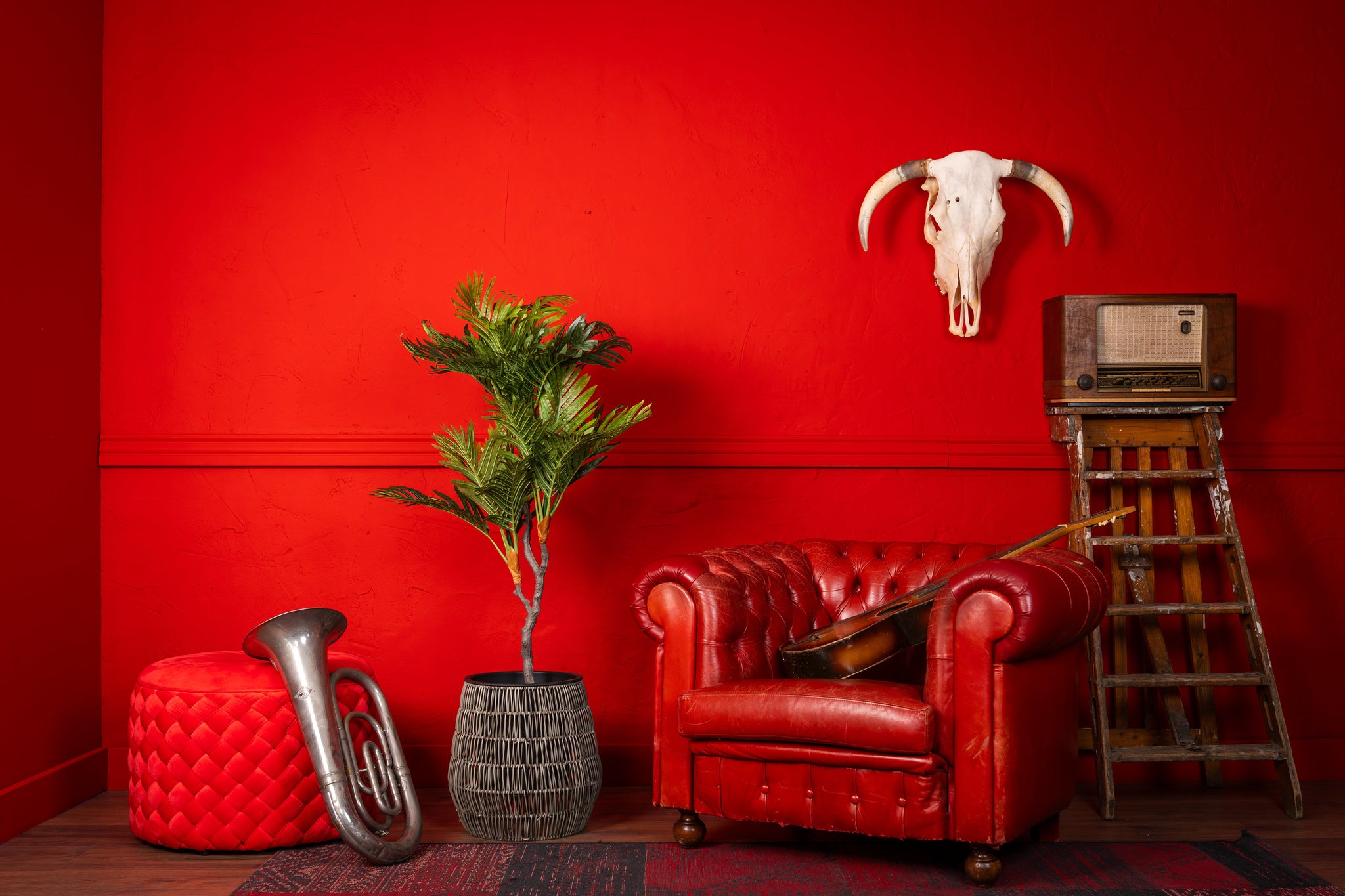 Kunstplant Tropische mini palm 120cm