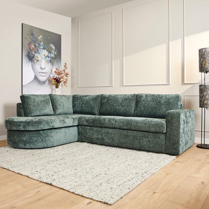 MySofa Alma | Divan links + 2,5-zits | Groen