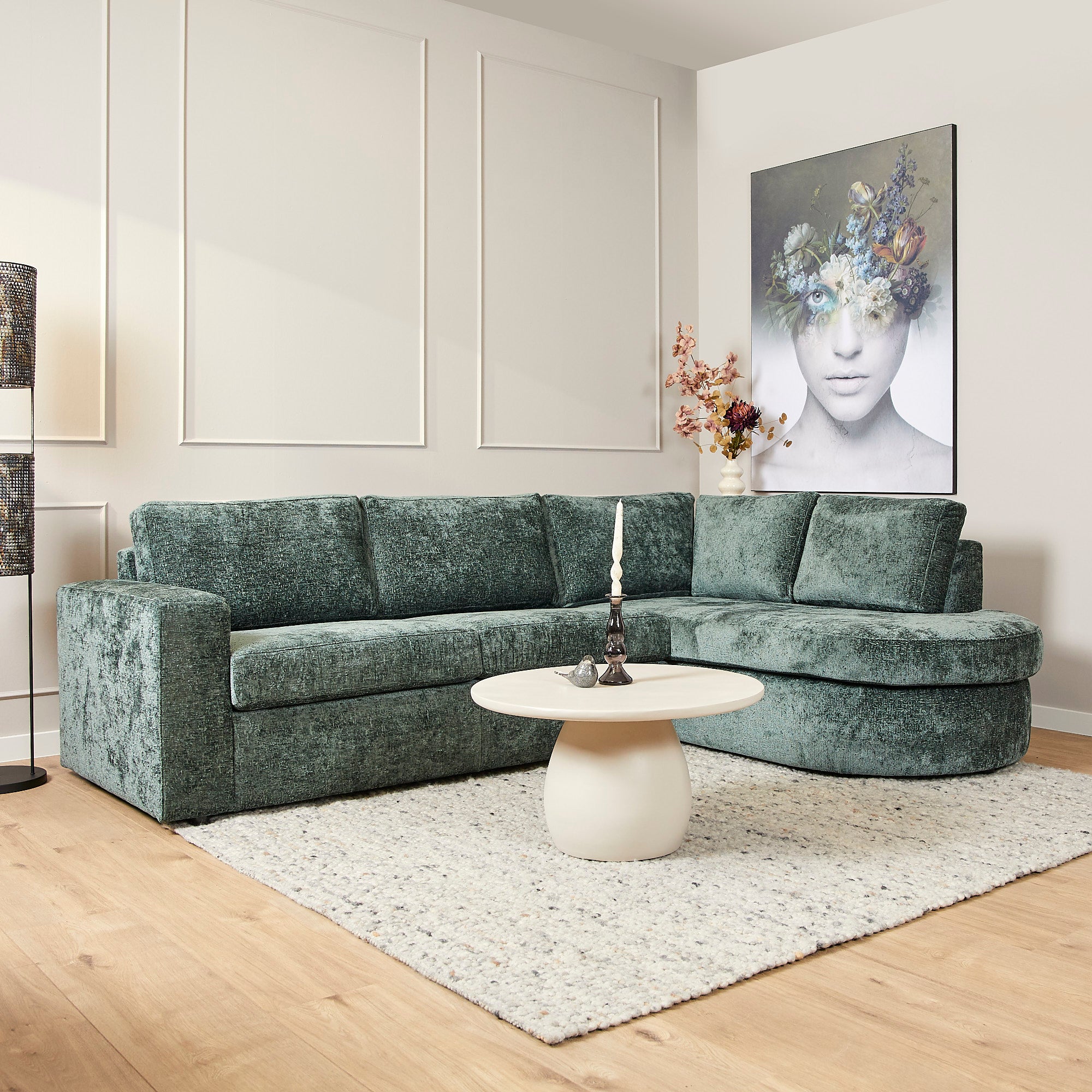 MySofa Alma | 2,5 zits + divan rechts | Groen