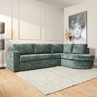 MySofa Alma | 2,5 zits + divan rechts | Groen by Starfurn