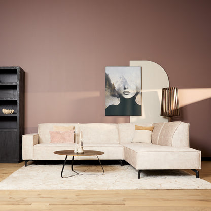 MySofa Floris| 2,5 zits + divan rechts | fluweel beige