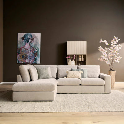 MySofa Jesse | Ottomane links + 2,5-zits | Beige by Starfurn