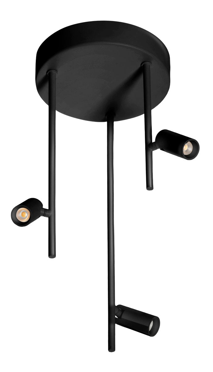Plafondlamp Minora 3x led black