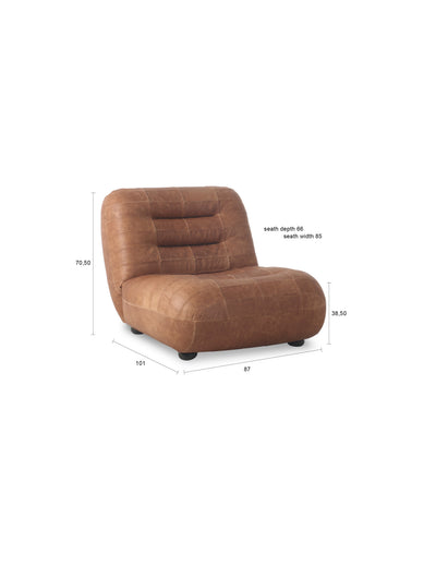 Fauteuil Wyatt Wax Leather Cognac by Dutchbone
