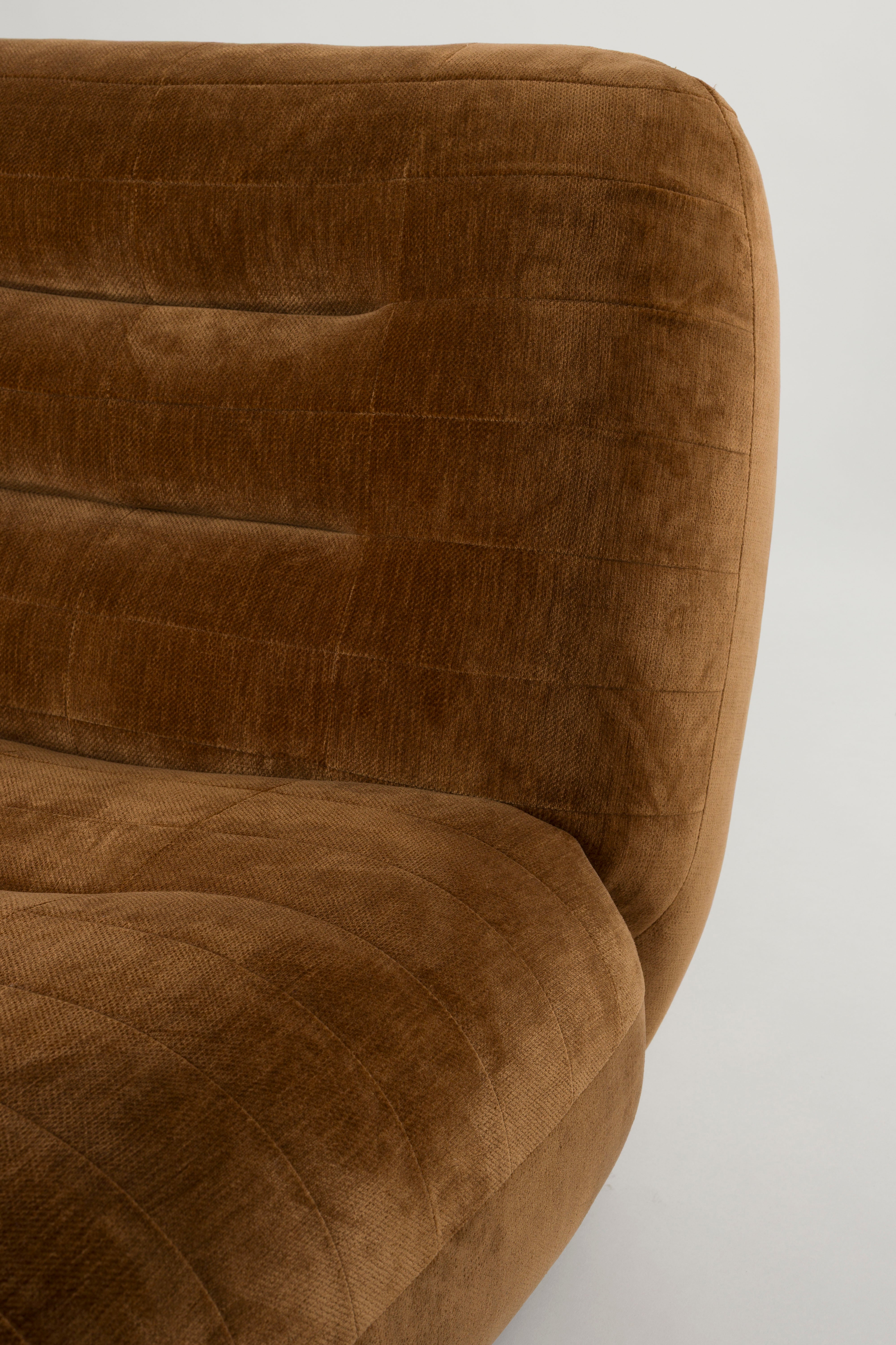 Lounge Chair Wyatt Velours Cognac
