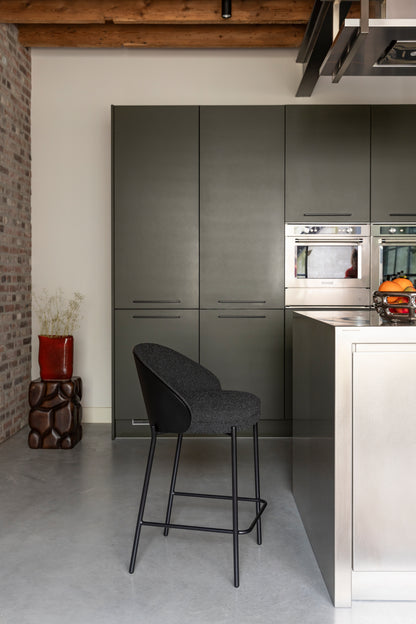 Counter Chair Rodin BouclÃ© Black