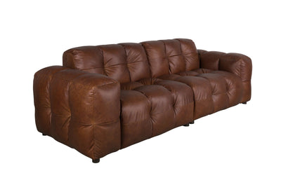Bankstel Hackman 3-Seater Leather Chocolate by Dutchbone