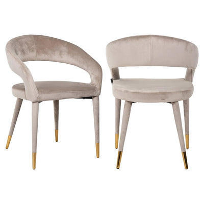 Stoel Gia khaki velvet (brandvertragend) by Richmond Interiors