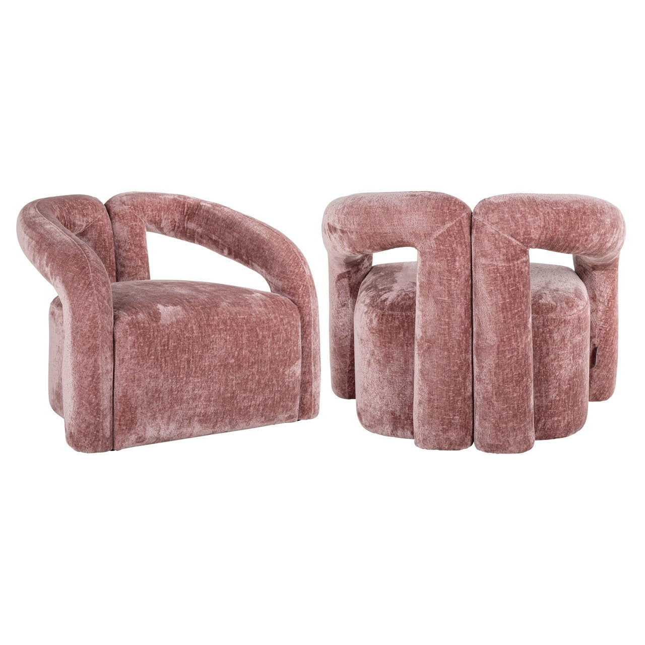Fauteuil Dana rose chenille