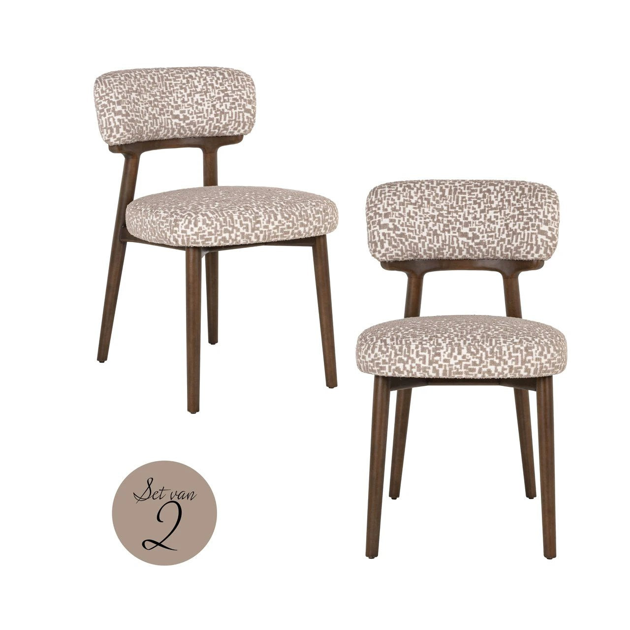 Eetkamerstoel Basker natural geo (Set van 2) by Richmond Interiors