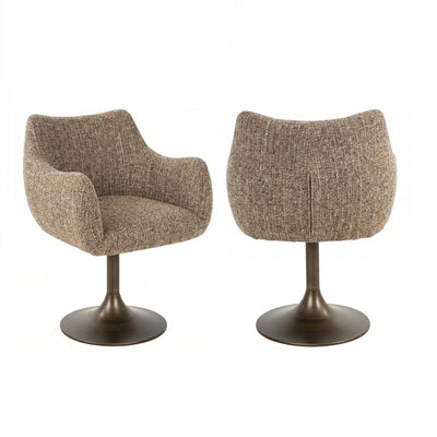 Eetkamerstoel Aldo bruine tweed draaibaar by Richmond Interiors
