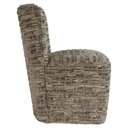 Stoel Lorain met wieltjes greige dalia