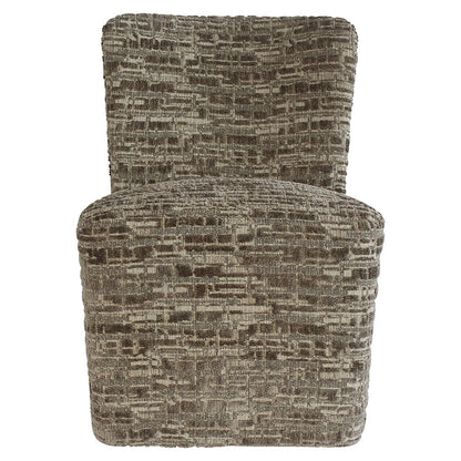 Stoel Lorain met wieltjes greige dalia