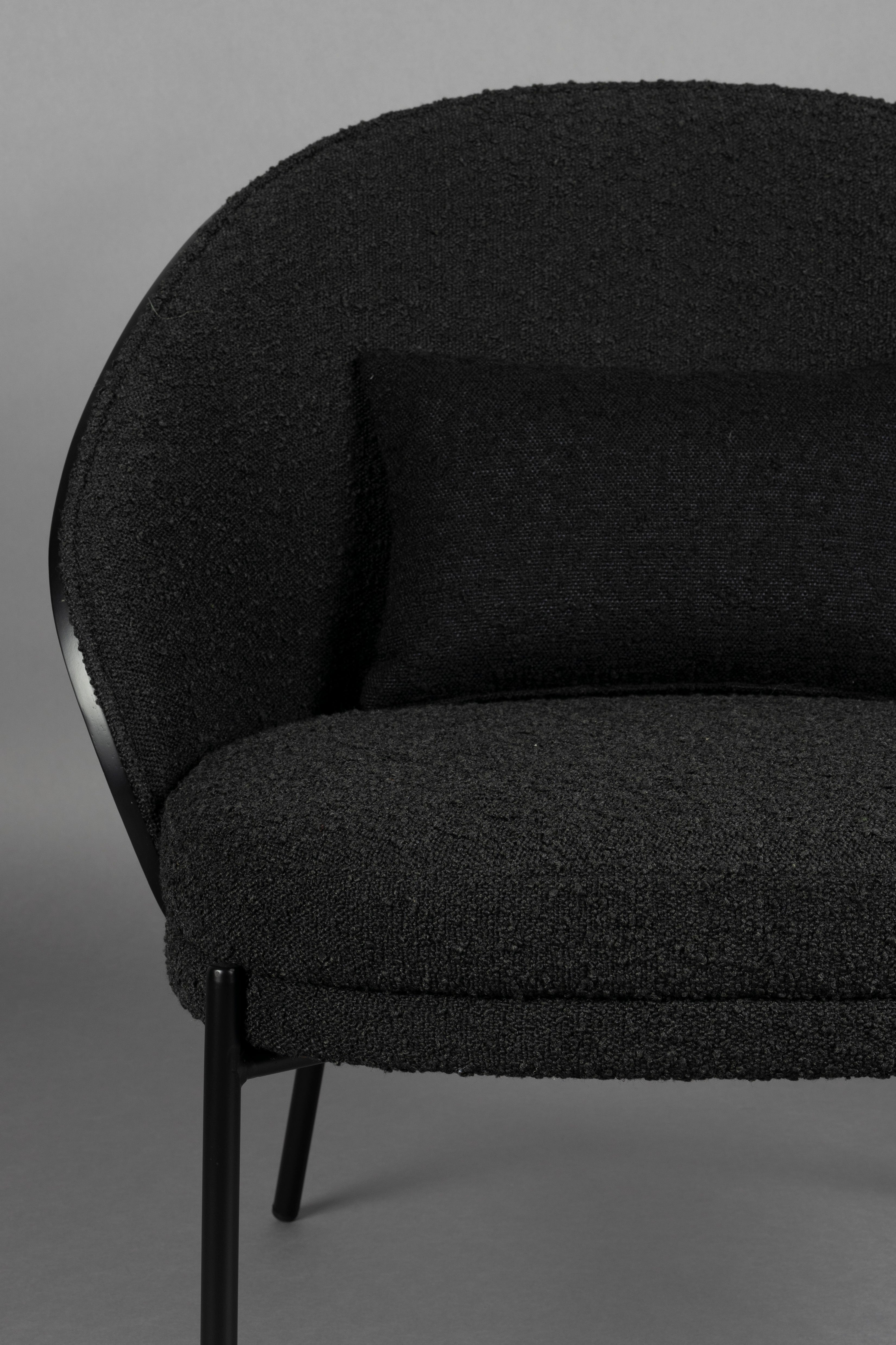 Lounge Chair Rodin BouclÃ© Black