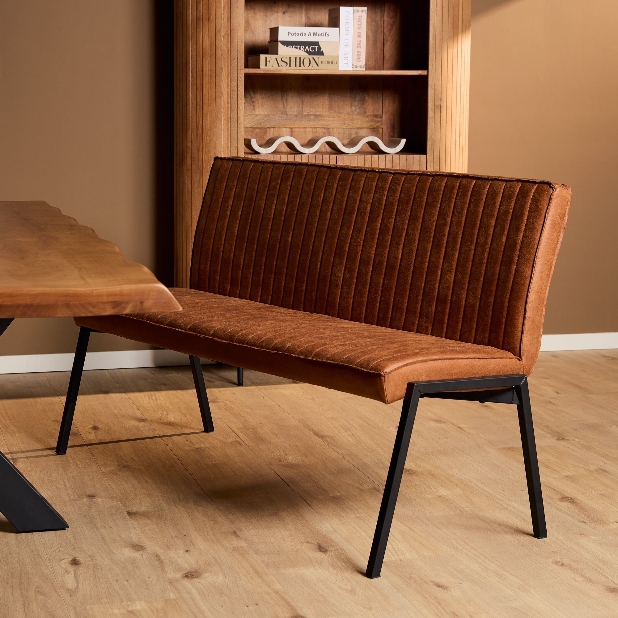 Eetkamerbank Tivoli Bull | 155 cm | Cognac