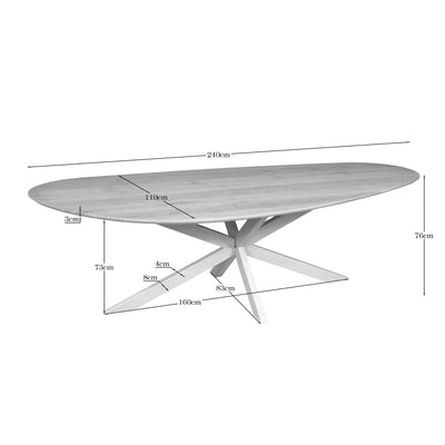 Eiken eettafel Cloud | 240 cm | Naturel | Poot Zand by depauwwonen
