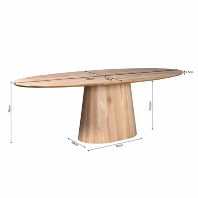 Eettafel Riga | 240 cm | Naturel Eiken by Starfurn