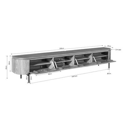 Tv-meubel Excellent Naturel | 200 cm by depauwwonen