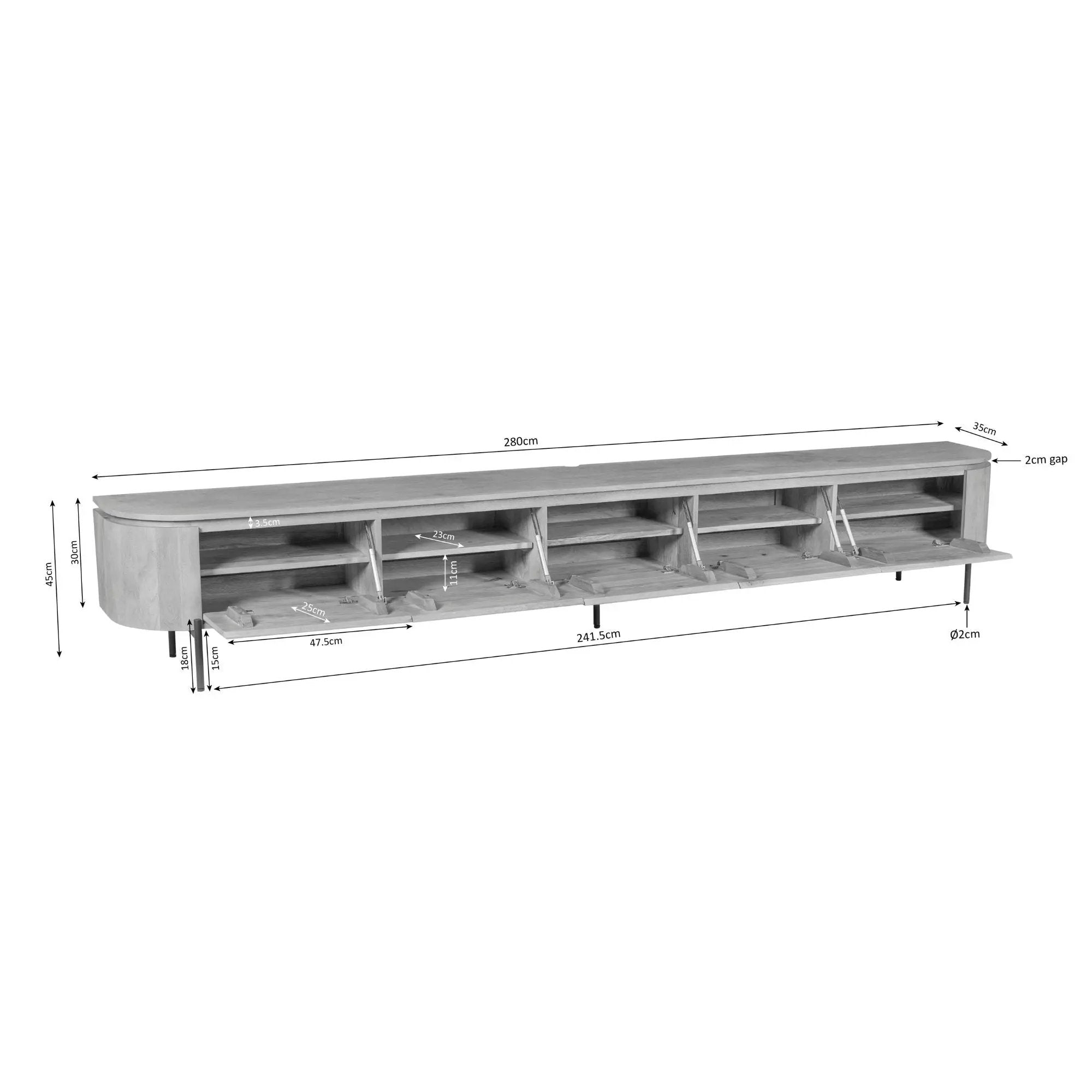 Tv-meubel Excellent Naturel | 280 cm by depauwwonen