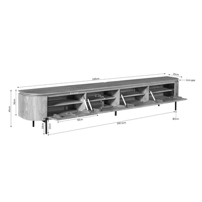 tv-meubel Excellent Taupe | 240 cm by depauwwonen