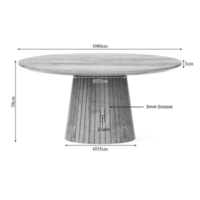 Salontafel | Solana | 80 cm | Naturel by depauwwonen