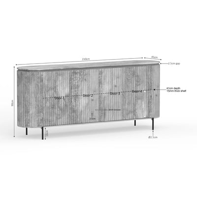 Dressoir Solana | 210 cm | Naturel by Starfurn