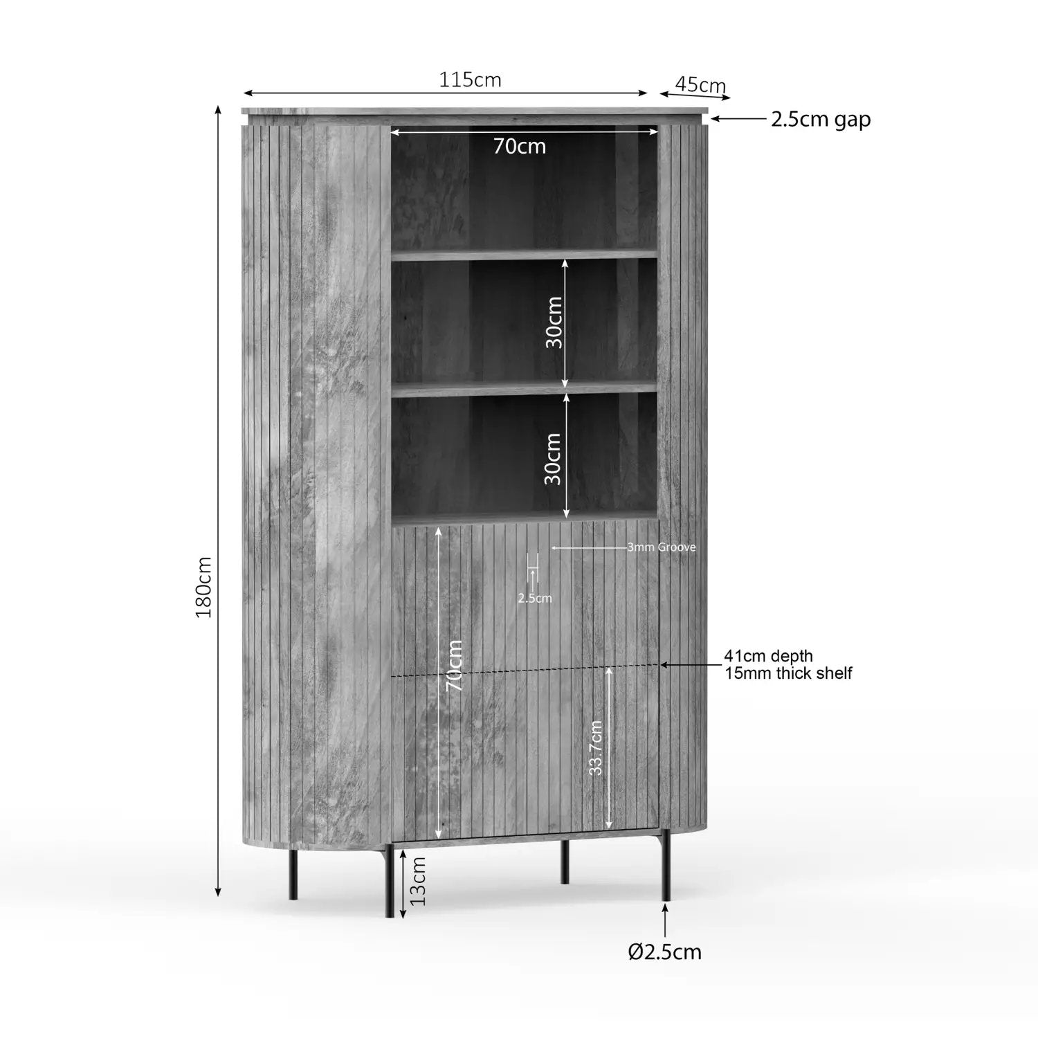 Wandkast Solana | 115 cm | Naturel by depauwwonen