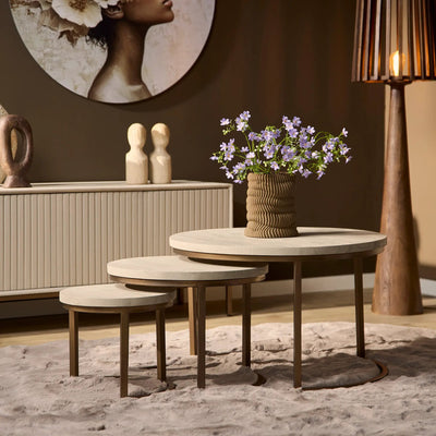 Salontafel Madison Zand | 70 cm | set van 3 by depauwwonen