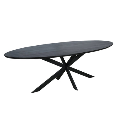 Eettafel Eiken Ferris | Ovaal 210 cm | Zwart by Starfurn