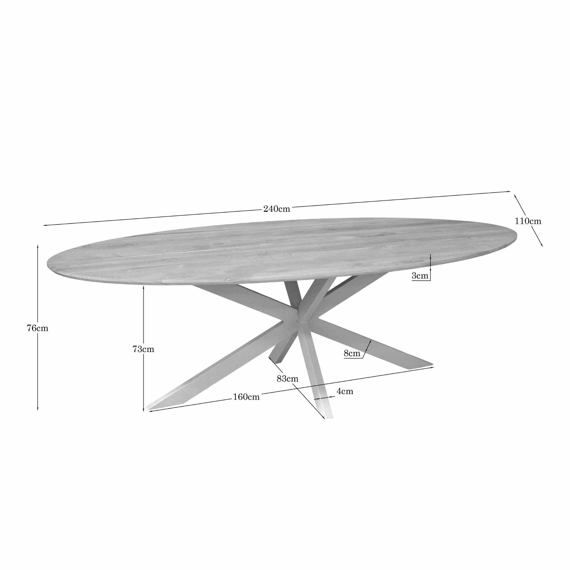 Ferris oak dining table | Oval 240 cm | Natural | Sand legs by depauwwonen