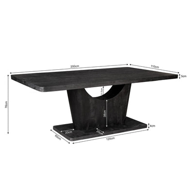 Eettafel Voco | 200 cm | Zwart by Starfurn