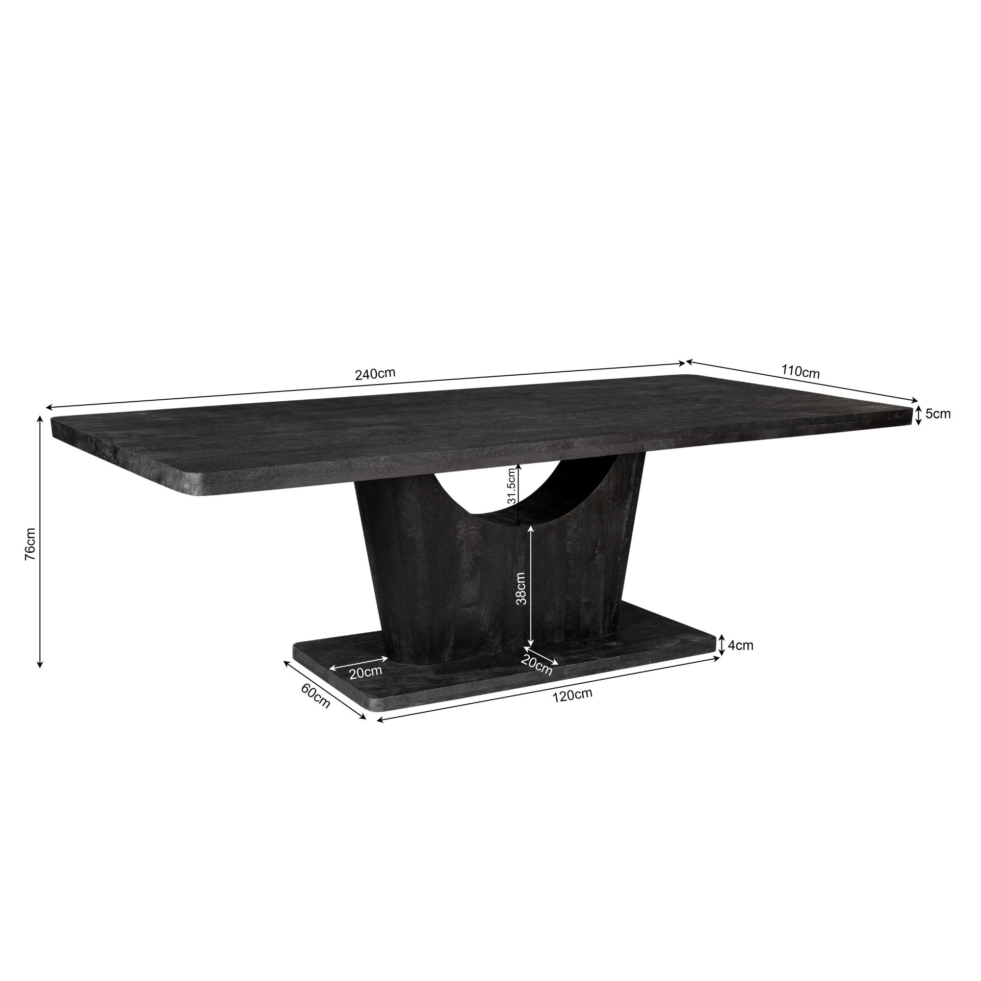 Eettafel Voco | 240 cm | Zwart by Starfurn